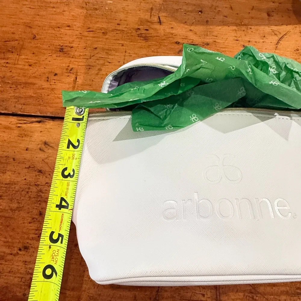 Arbonne Consultant Souvenir Purse White See-Through Mesh Plus 2  Bags Small